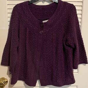CROFT & BARROW Women’s Purple Knit Cardigan